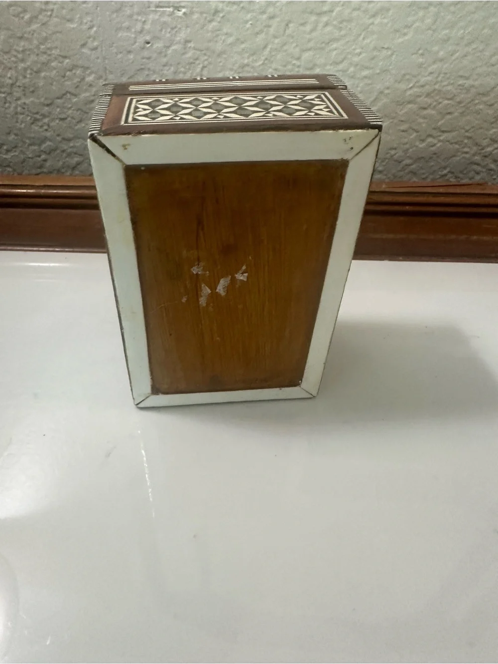 Small Handcrafted Black and White Inlay Decorative Box